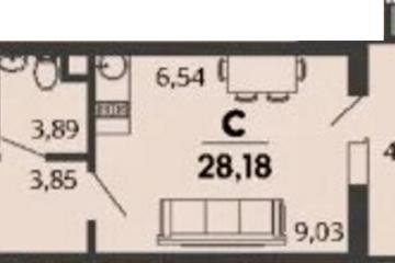 Фото №1: Студия 28 м², 2/9 эт. - Знаменский, мкр. Родные Просторы,