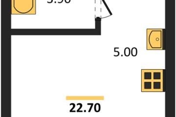 Фото №1: Студия 22 м², 2/18 эт. - Краснодар, мкр. ЖК Грейд,
