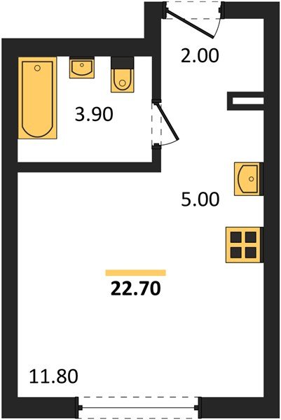 Фото №1: Студия 22&nbsp;м², 2/18&nbsp;эт. - Краснодар, Прикубанский внутригородской округ, ЖК Грейд, мкр. ЖК Грейд