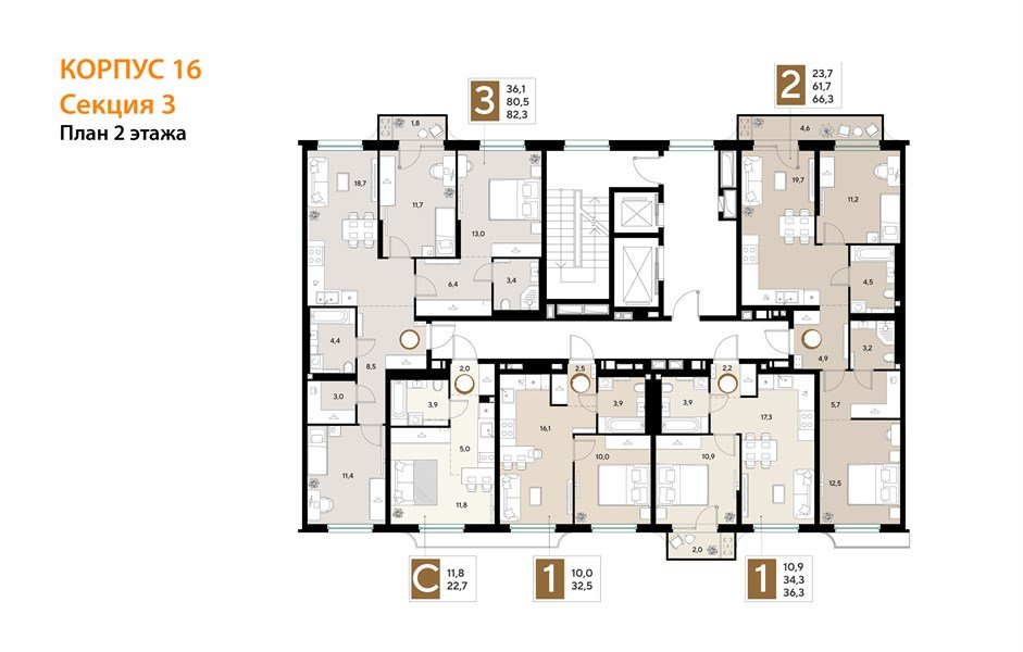 Фото №8: Студия 22&nbsp;м², 2/18&nbsp;эт. - Краснодар, Прикубанский внутригородской округ, ЖК Грейд, мкр. ЖК Грейд