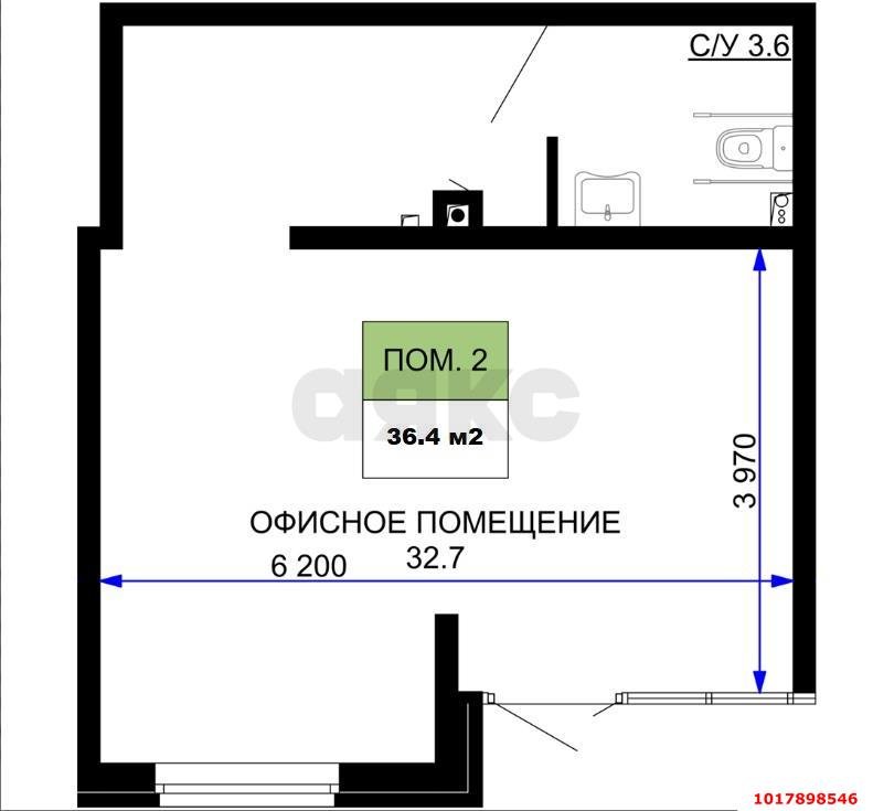 Фото №3: Торговое помещение 36&nbsp;м², 1/16&nbsp;эт. - Краснодар, Прикубанский внутригородской округ, мкр. жилой комплекс Дыхание, ул. Лётчика Позднякова, 2к27