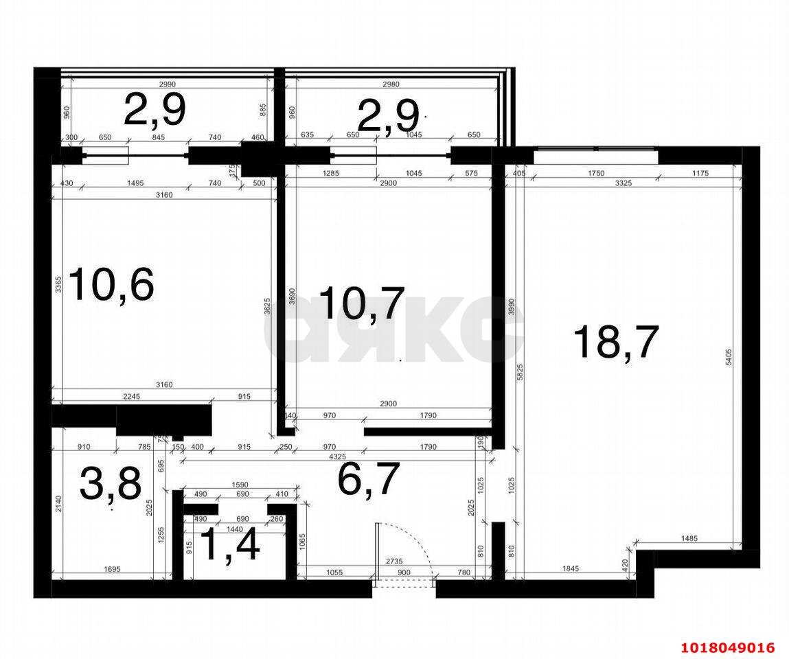 Фото №6: 2-комнатная квартира 53&nbsp;м², 4/14&nbsp;эт. - Краснодар, Прикубанский внутригородской округ, мкр. ЖК Красная Площадь, ул. Конгрессная, 25