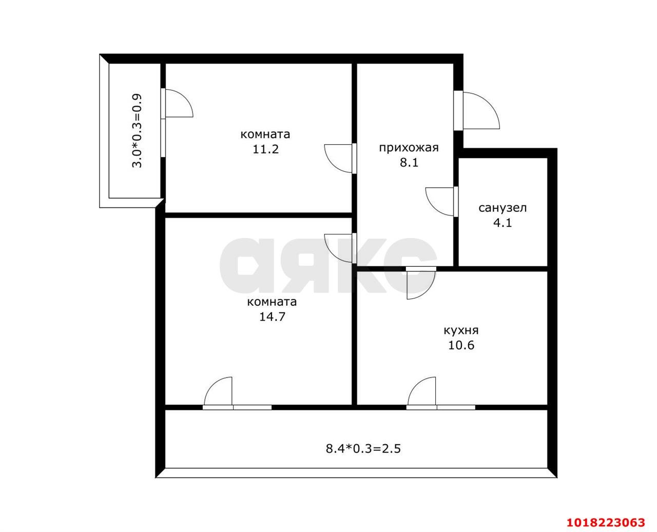 Фото №12: 2-комнатная квартира 52&nbsp;м², 2/5&nbsp;эт. - Новая Адыгея, мкр. жилой комплекс Мега, ул. Бжегокайская, 90/3к3