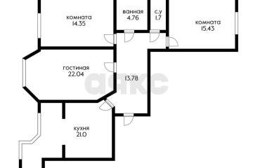 Фото №1: 3-комнатная квартира 86 м², 6/18 эт. - Краснодар, мкр. ЖК Черёмушки, ул. Кубанская, 47