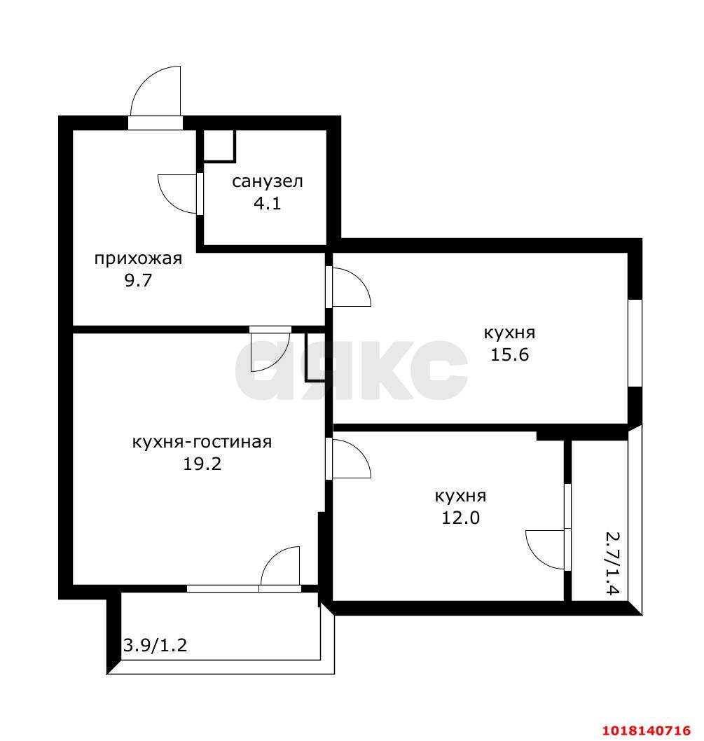 Фото №8: 2-комнатная квартира 60&nbsp;м², 10/16&nbsp;эт. - Краснодар, Прикубанский внутригородской округ, мкр. жилой комплекс Южане, ул. Даниила Смоляна, 71к1