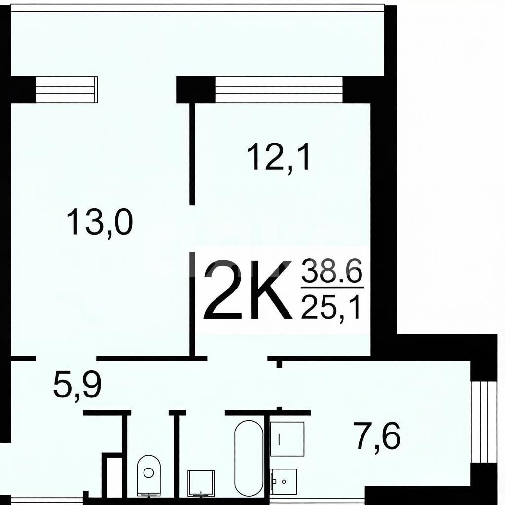Фото №43: 2-комнатная квартира 42&nbsp;м², 8/9&nbsp;эт. - Москва, ул. Полоцкая, 14