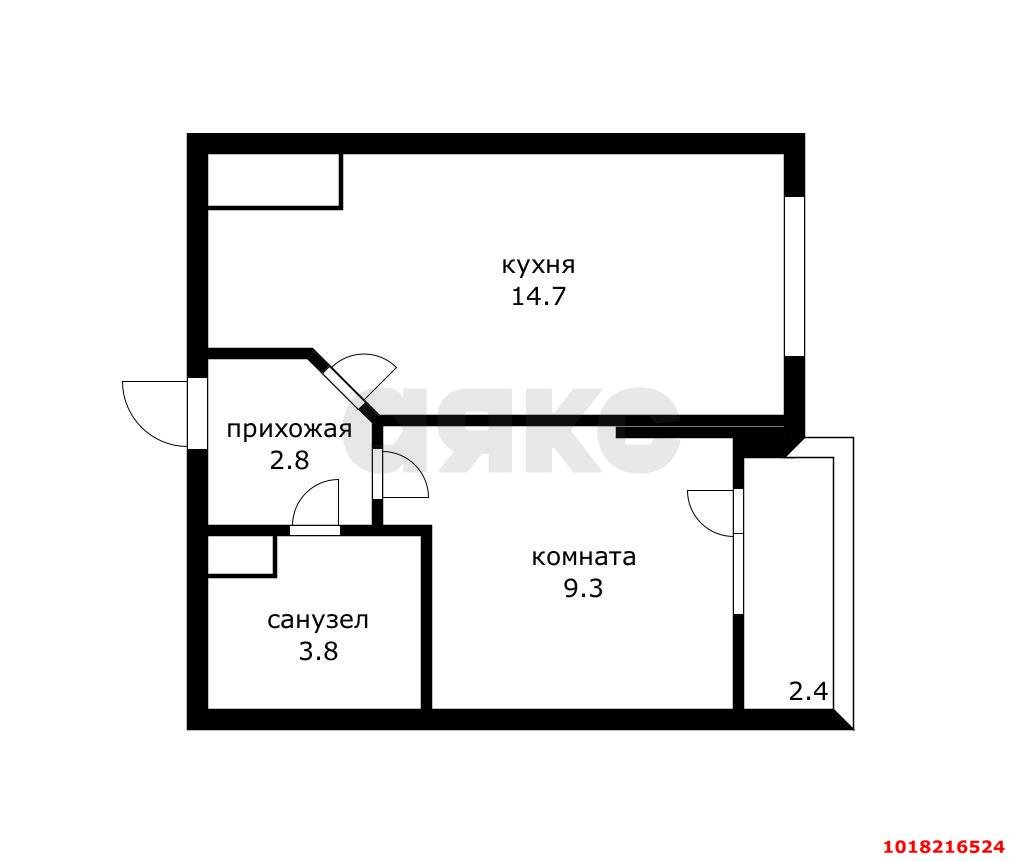 Фото №14: 1-комнатная квартира 33&nbsp;м², 19/24&nbsp;эт. - Краснодар, Прикубанский внутригородской округ, ЖК Лучший, мкр. имени Петра Метальникова, ул. Петра Метальникова, 38