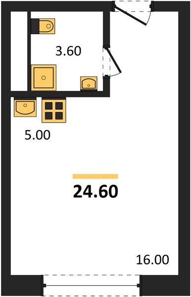 Фото №1: Студия 24&nbsp;м², 9/17&nbsp;эт. - Яблоновский, мкр. ЖК Грин Эппл