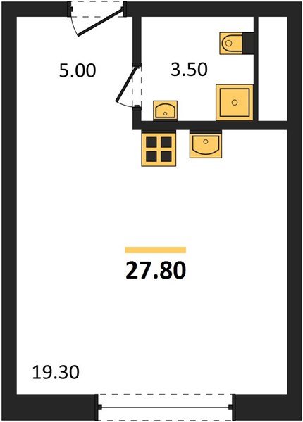 Фото №1: Студия 27&nbsp;м², 6/17&nbsp;эт. - Яблоновский, мкр. ЖК Грин Эппл