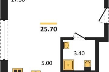 Фото №1: Студия 25 м², 7/17 эт. - Яблоновский, мкр. ЖК Грин Эппл,