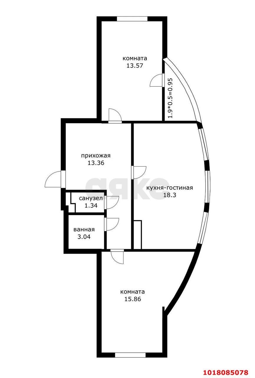 Фото №5: 2-комнатная квартира 67&nbsp;м², 6/19&nbsp;эт. - Краснодар, Прикубанский внутригородской округ, имени Петра Метальникова, мкр. ЖК Лучший, ул. Ростовское шоссе, 30/7