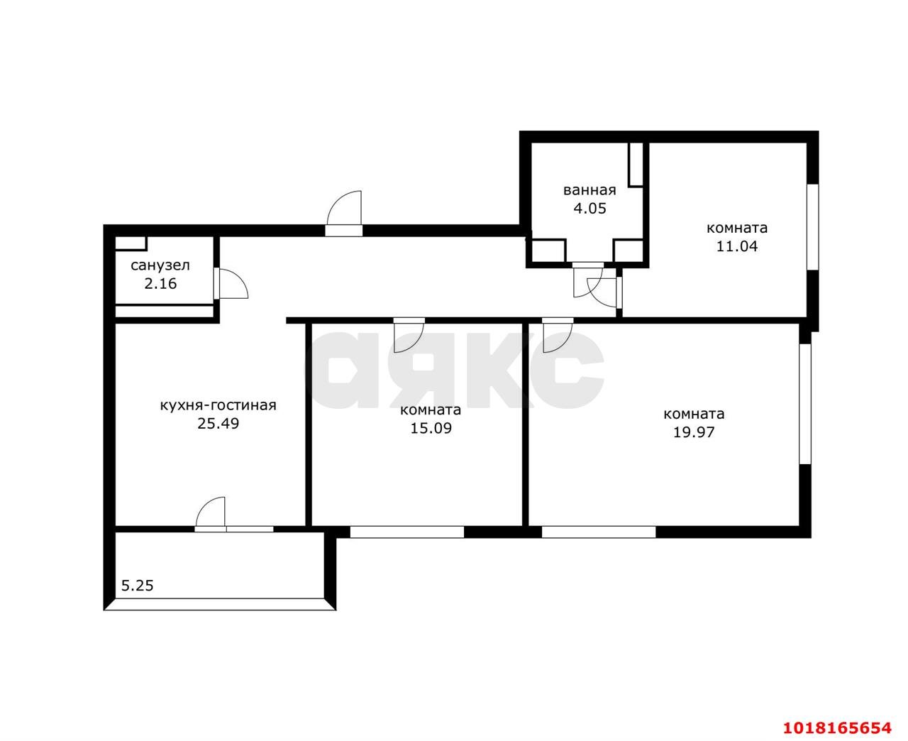Фото №2: 3-комнатная квартира 80&nbsp;м², 19/20&nbsp;эт. - Краснодар, Прикубанский внутригородской округ, мкр. жилой комплекс Новелла, ул. Питерская, 40к3