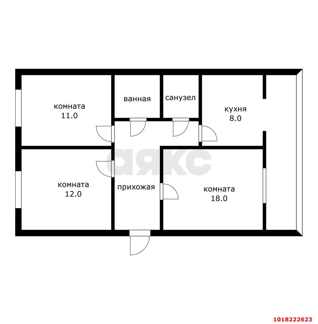 Фото №12: 3-комнатная квартира 72&nbsp;м², 5/6&nbsp;эт. - Яблоновский, ул. Лаухина