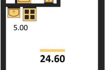 Фото №1: Студия 24 м², 5/17 эт. - Яблоновский, мкр. ЖК Грин Эппл,