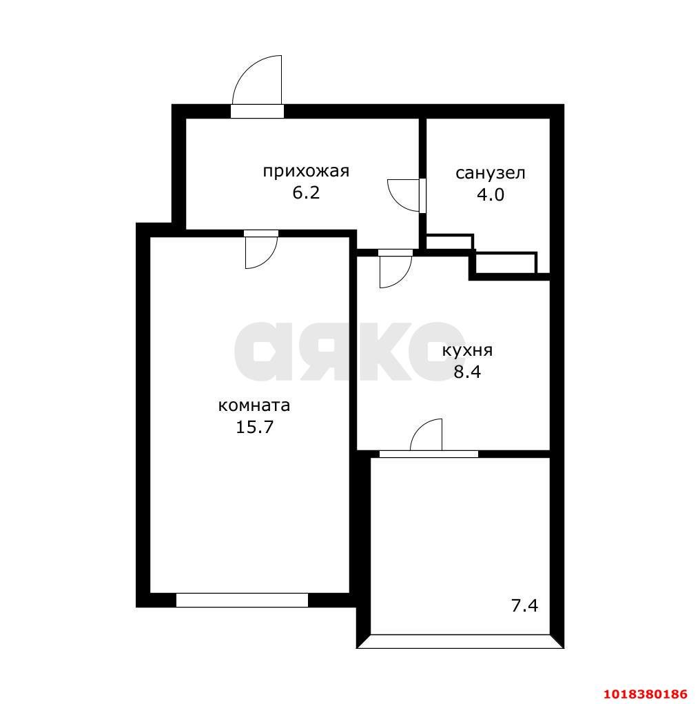 Фото №3: 1-комнатная квартира 41&nbsp;м², 14/19&nbsp;эт. - Краснодар, Прикубанский внутригородской округ, Догма Парк, мкр. жилой комплекс Аксиома