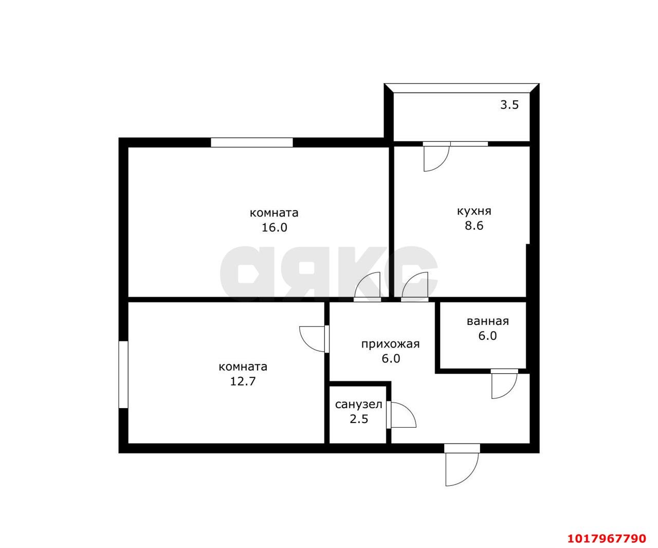 Фото №14: 2-комнатная квартира 50&nbsp;м², 1/3&nbsp;эт. - Краснодар, Прикубанский внутригородской округ, Калинино, мкр. Завод Радиоизмерительных Приборов, ул. Корчагинцев, 2