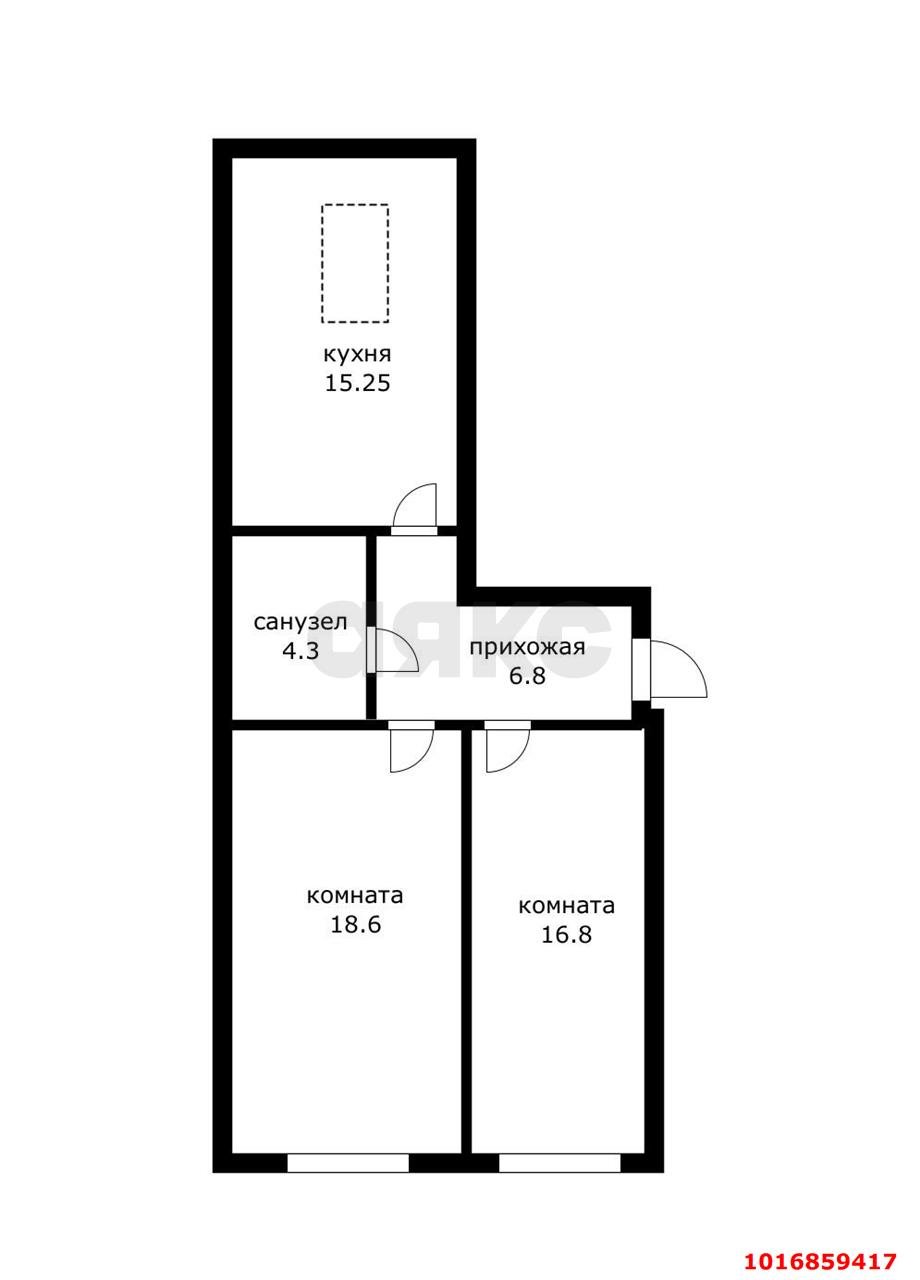 Фото №10: 2-комнатная квартира 61&nbsp;м², 7/7&nbsp;эт. - Краснодар, Прикубанский внутригородской округ, мкр. Новый, ул. Апрельская, 5