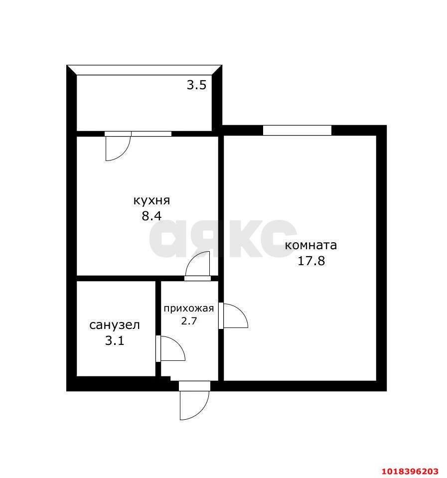 Фото №8: 1-комнатная квартира 36&nbsp;м², 11/16&nbsp;эт. - Краснодар, Западный внутригородской округ, мкр. Юбилейный, ул. Рождественская набережная, 35