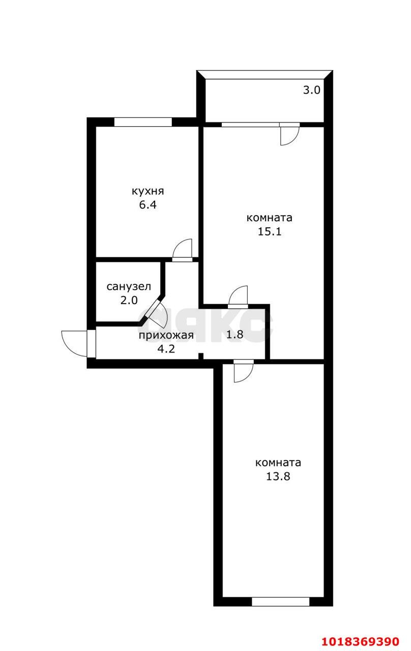 Фото №18: 2-комнатная квартира 46&nbsp;м², 2/5&nbsp;эт. - Краснодар, Прикубанский внутригородской округ, мкр. Славянский, ул. Красных Партизан, 155