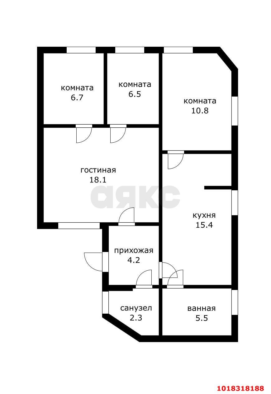 Фото №2: 3-комнатная квартира 69&nbsp;м², 2/2&nbsp;эт. - Краснодар, Западный внутригородской округ, мкр. Центральный, ул. Красная, 69