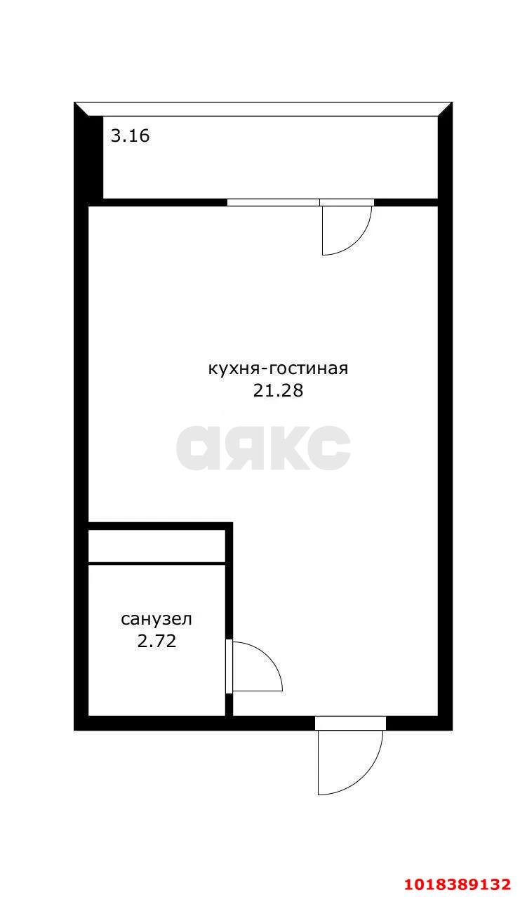 Фото №12: Студия 27&nbsp;м², 4/16&nbsp;эт. - Краснодар, Прикубанский внутригородской округ, мкр. Славянский, ул. Заполярная, 37к4