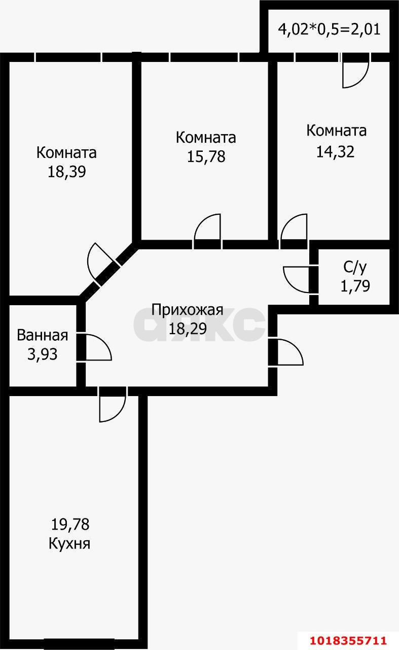 Фото №15: 3-комнатная квартира 94&nbsp;м², 2/16&nbsp;эт. - Краснодар, Карасунский внутригородской округ, Почтовый, мкр. жилой комплекс Авиатор, ул. имени Валерия Гассия, 2
