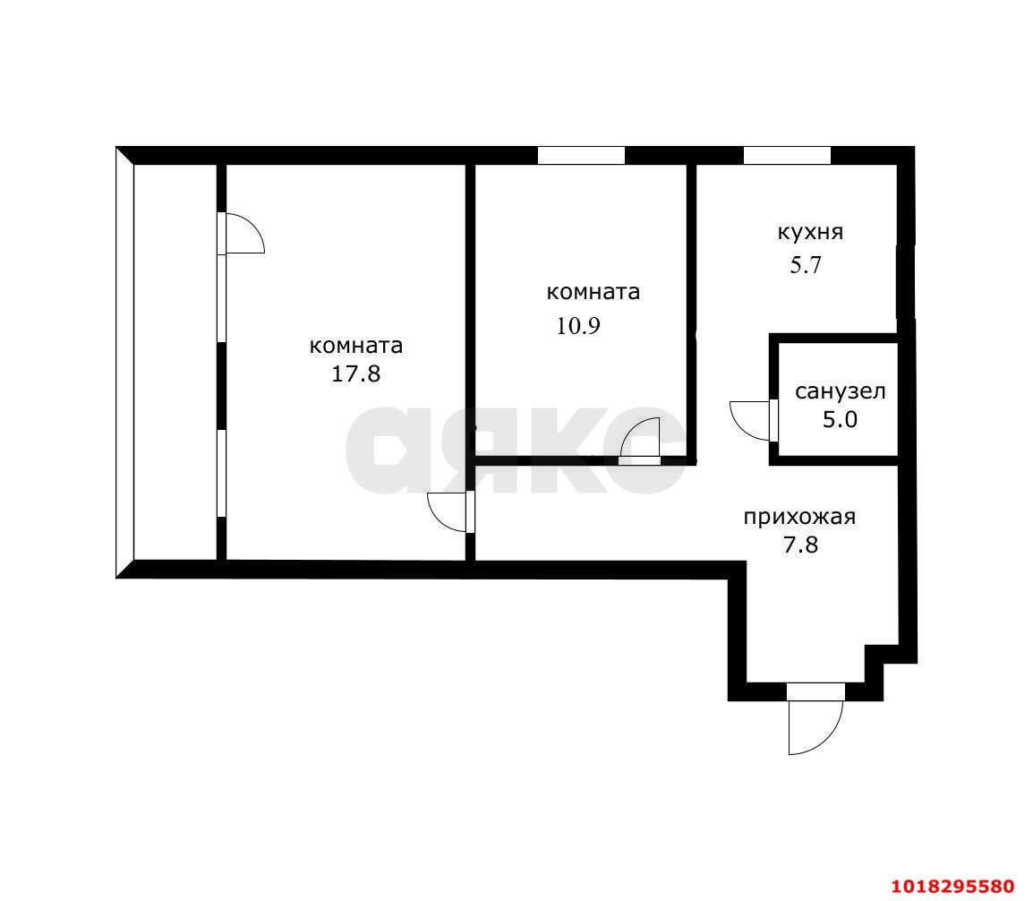 Фото №25: 2-комнатная квартира 55&nbsp;м², 12/12&nbsp;эт. - Краснодар, Центральный внутригородской округ, мкр. Фестивальный, ул. Коммунаров, 298