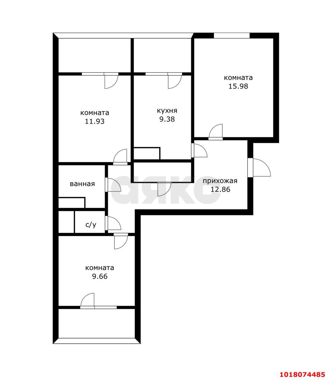 Фото №15: 3-комнатная квартира 75&nbsp;м², 7/9&nbsp;эт. - Краснодар, Прикубанский внутригородской округ, мкр. имени Маршала Жукова, ул. Кореновская, 37