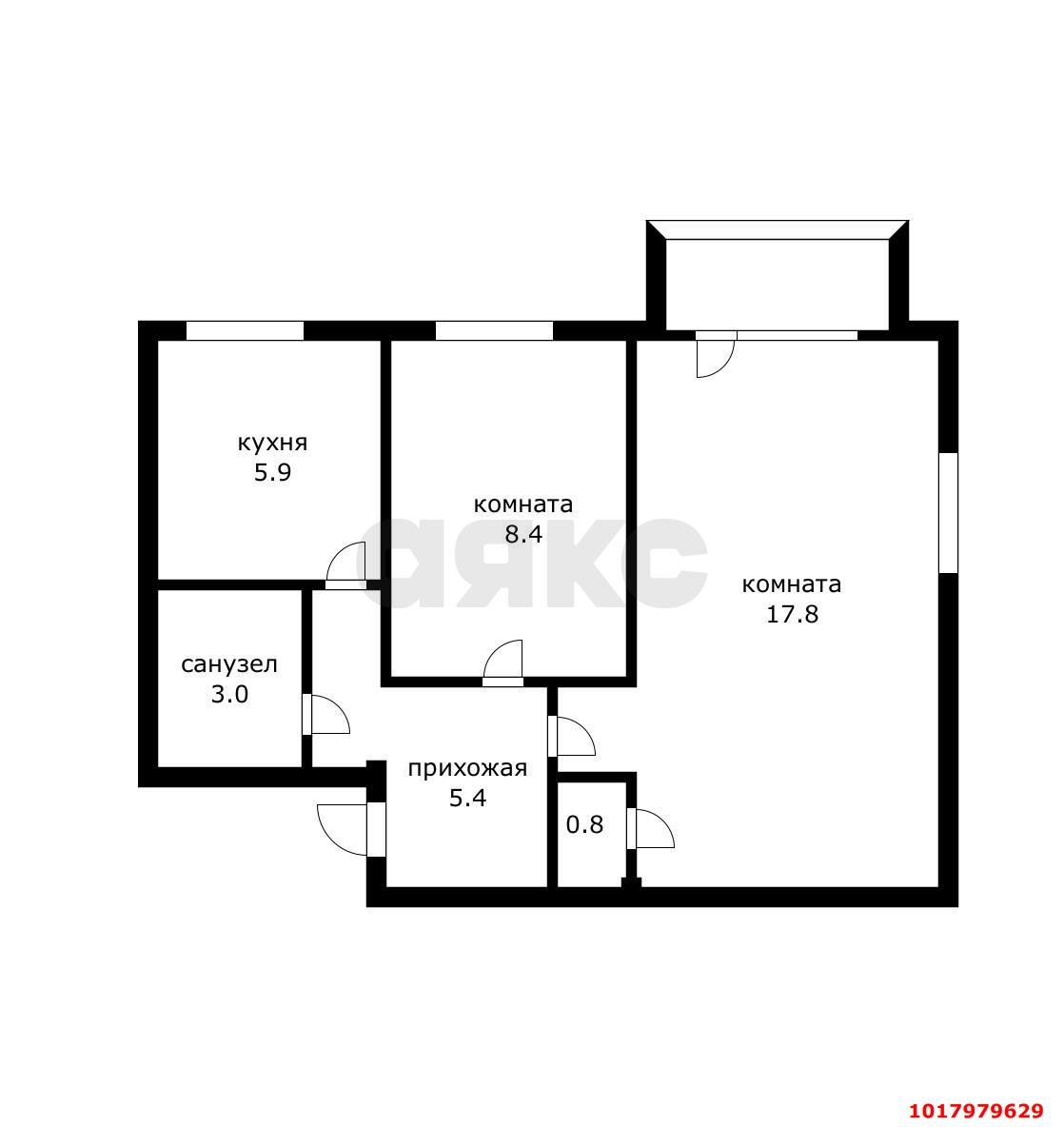 Фото №15: 2-комнатная квартира 44&nbsp;м², 3/5&nbsp;эт. - Краснодар, Карасунский внутригородской округ, мкр. Черёмушки, ул. Ставропольская, 163