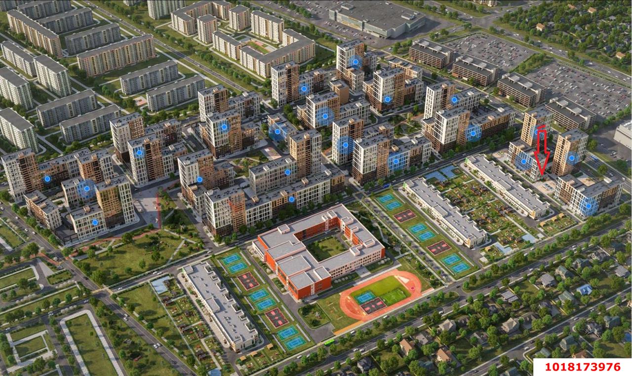 Фото №6: 1-комнатная квартира 32&nbsp;м², 12/19&nbsp;эт. - Краснодар, Прикубанский внутригородской округ, мкр. жилой комплекс Народные Кварталы, ул. Народная, 54лит1