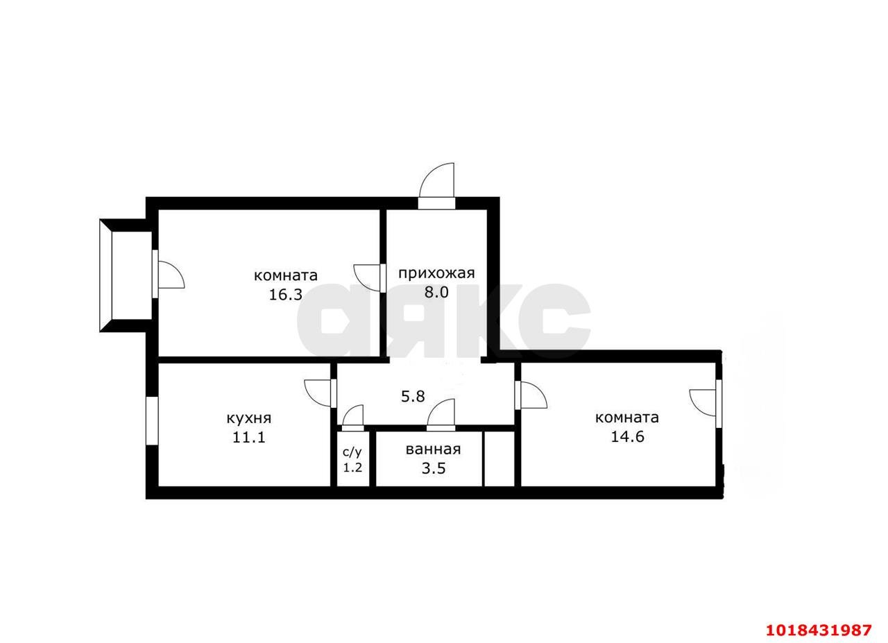 Фото №8: 2-комнатная квартира 62&nbsp;м², 2/3&nbsp;эт. - Краснодар, мкр. Западный внутригородской округ, ул. Красная, 129