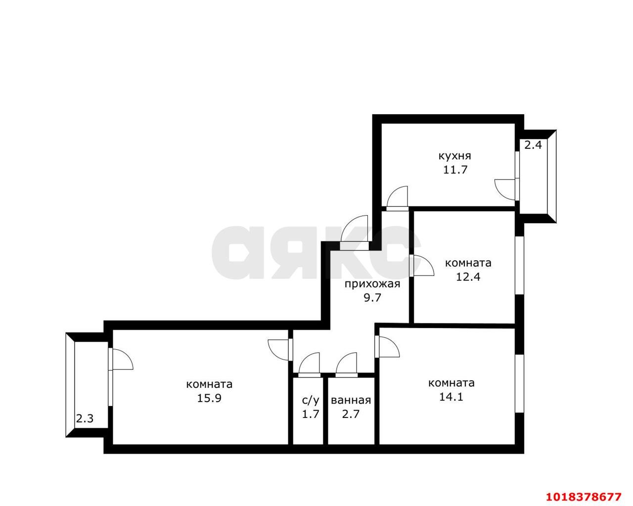 Фото №8: 3-комнатная квартира 80&nbsp;м², 3/5&nbsp;эт. - Краснодар, Прикубанский внутригородской округ, мкр. ЖК Подсолнухи, ул. Сахалинская, 15к1