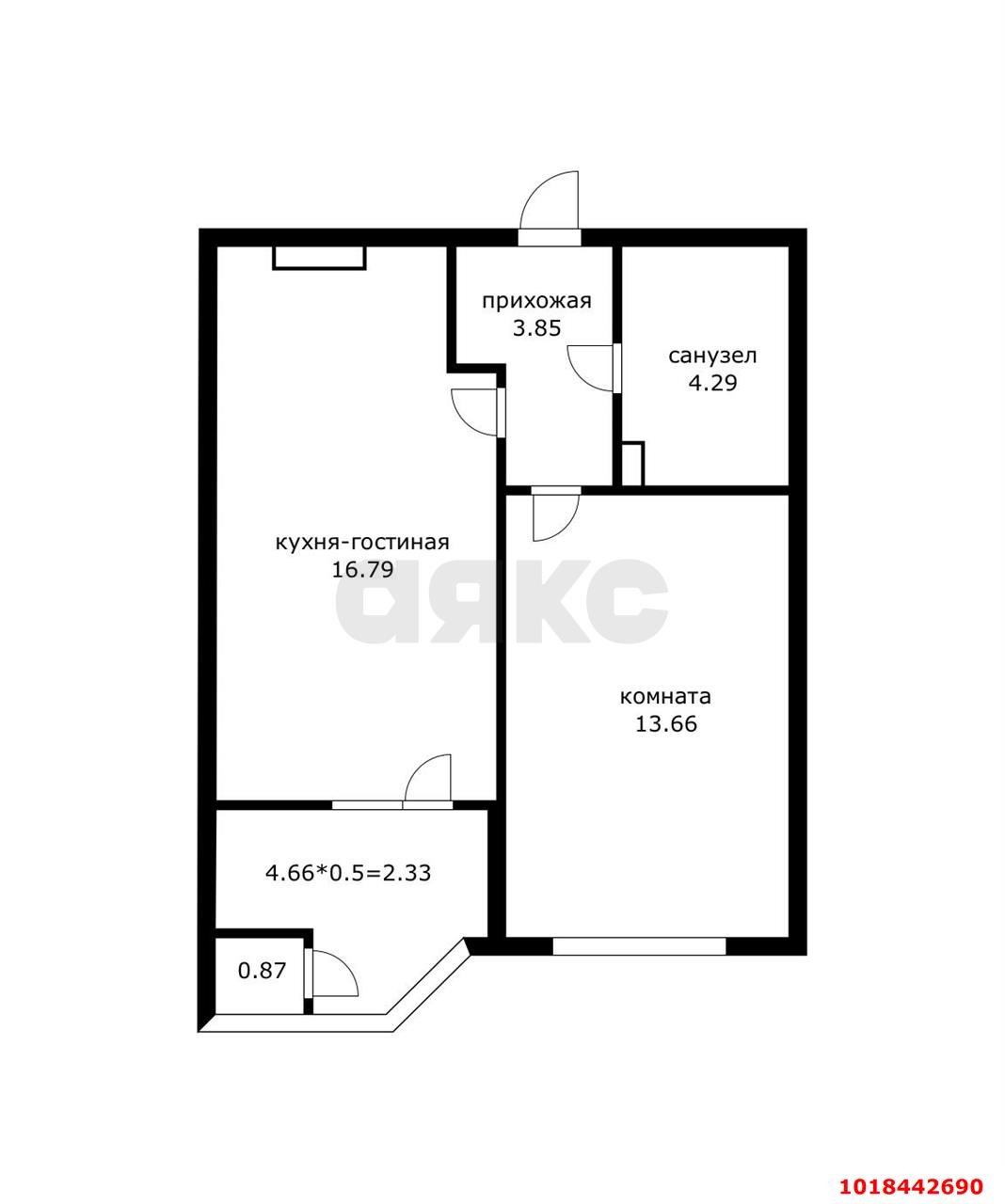 Фото №8: 1-комнатная квартира 43&nbsp;м², 3/21&nbsp;эт. - Краснодар, Прикубанский внутригородской округ, мкр. Образцово, ул. Штурвальная, 8