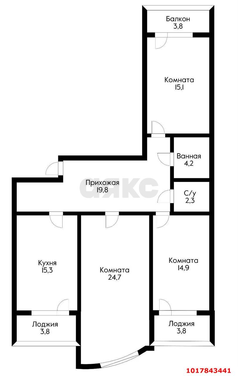 Фото №13: 3-комнатная квартира 108&nbsp;м², 4/16&nbsp;эт. - Краснодар, Карасунский внутригородской округ, Гидростроителей, мкр. ЖК Речной Бриз, ул. Парусная, 10к1