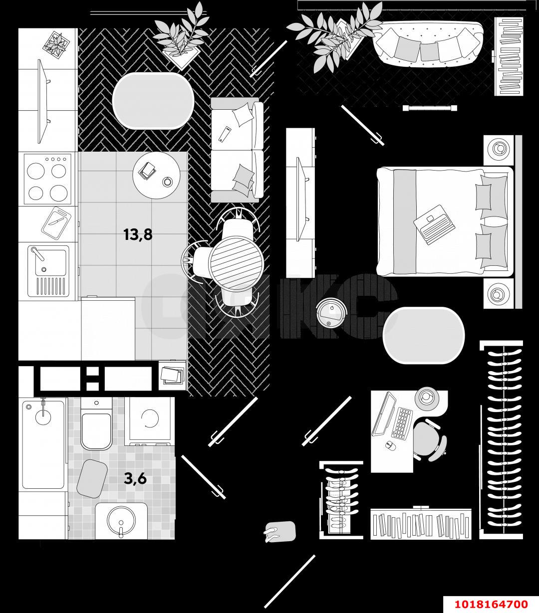 Фото №12: 1-комнатная квартира 42&nbsp;м², 10/16&nbsp;эт. - Краснодар, Прикубанский внутригородской округ, мкр. жилой комплекс Самолёт-2, ул. Западный Обход, 57к3