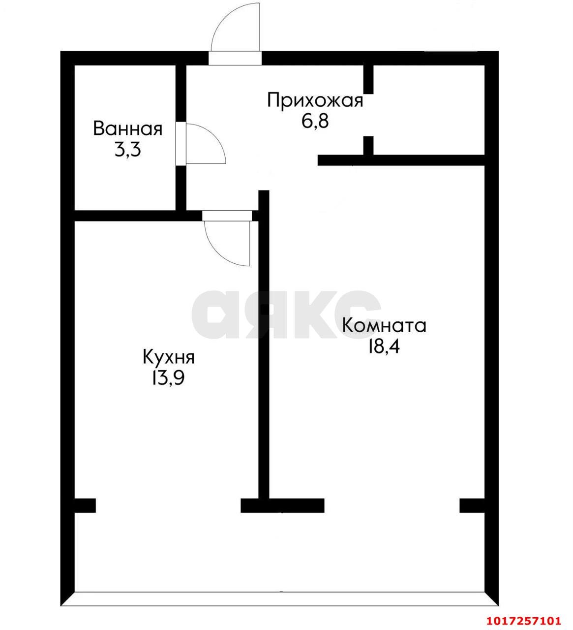 Фото №9: 1-комнатная квартира 41&nbsp;м², 3/5&nbsp;эт. - Краснодар, Прикубанский внутригородской округ, ЖК Культурный, мкр. Музыкальный, ул. имени Сергея Есенина, 80
