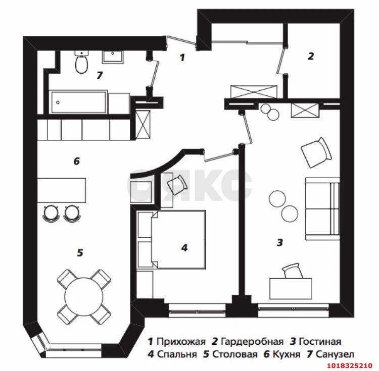 Фото №10: 2-комнатная квартира 65&nbsp;м², 2/10&nbsp;эт. - Краснодар, Западный внутригородской округ, Горгаз, мкр. Центральный, ул. Кубанская набережная, 4