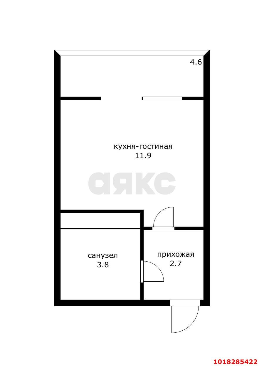 Фото №16: Студия 22&nbsp;м², 15/16&nbsp;эт. - Краснодар, Прикубанский внутригородской округ, мкр. жилой комплекс Самолёт, ул. Западный Обход, 39/2