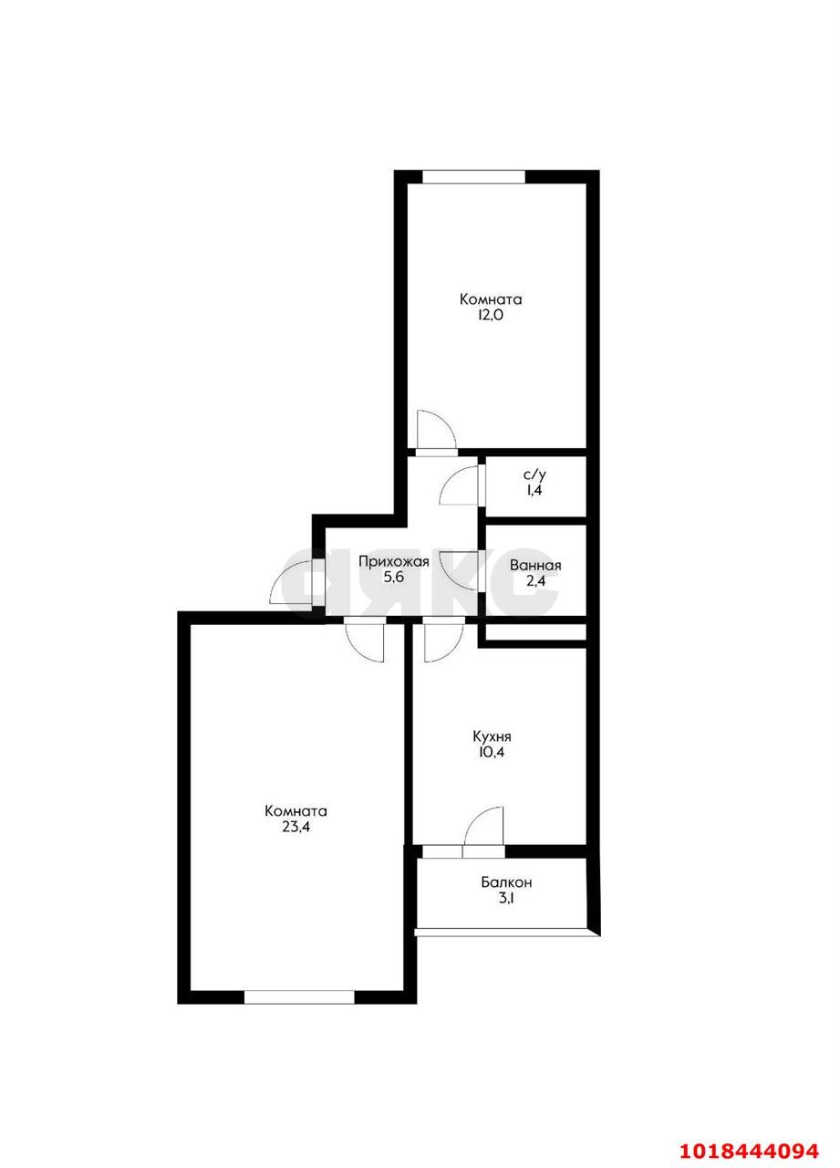 Фото №18: 2-комнатная квартира 58&nbsp;м², 2/16&nbsp;эт. - Новая Адыгея, мкр. жилой комплекс Мега-Победа, ул. Береговая, 3к18