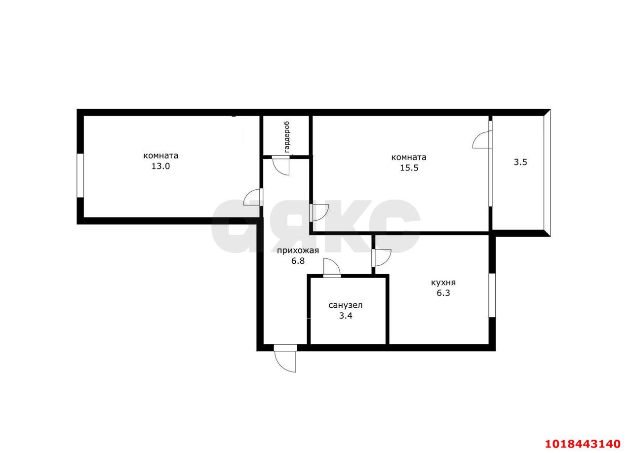Фото №10: 2-комнатная квартира 47&nbsp;м², 4/5&nbsp;эт. - Краснодар, Прикубанский внутригородской округ, мкр. Авиагородок, ул. имени Дзержинского, 129