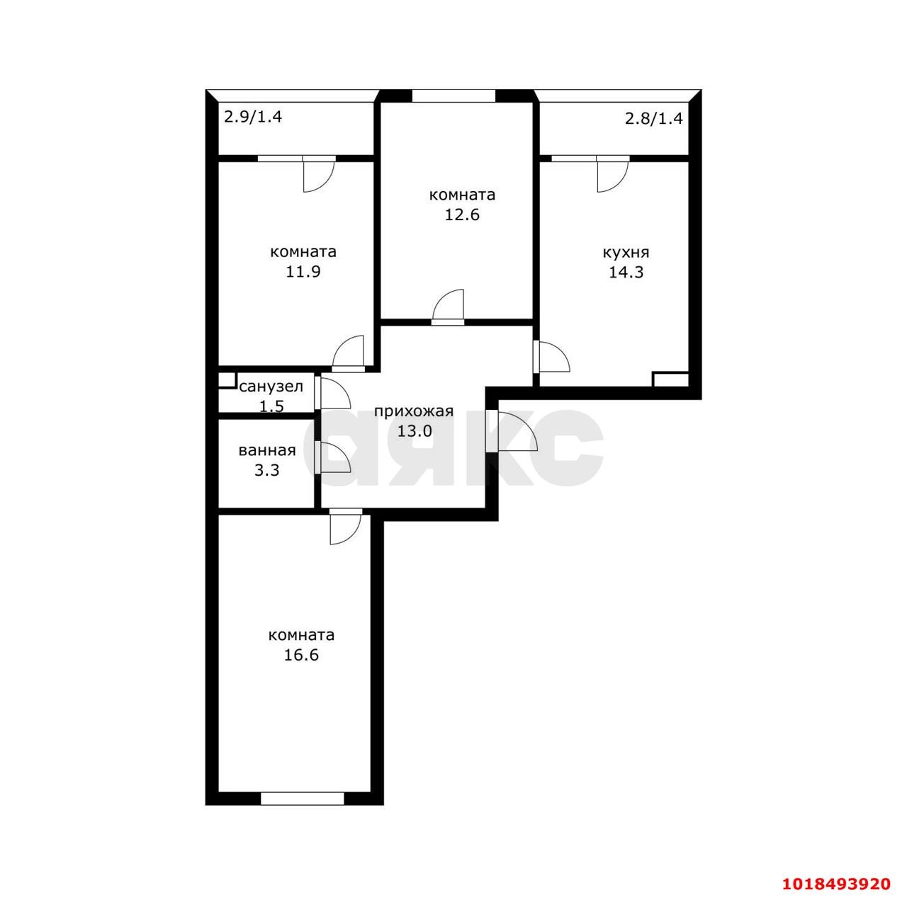Фото №4: 3-комнатная квартира 80&nbsp;м², 6/19&nbsp;эт. - Краснодар, Прикубанский внутригородской округ, мкр. ЖК Архитектор, ул. Доблести, 10