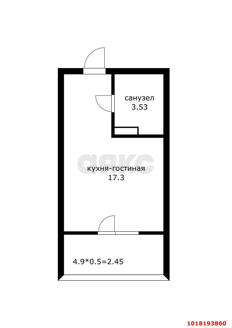 Фото №5: Студия 24&nbsp;м², 5/12&nbsp;эт. - Яблоновский, мкр. жилой комплекс Вектор, ул. Базовская, 21