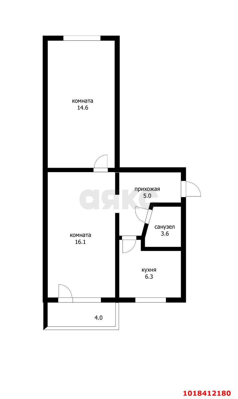 Фото №8: 2-комнатная квартира 45&nbsp;м², 5/5&nbsp;эт. - Краснодар, Западный внутригородской округ, мкр. Фестивальный, ул. Свободы, 15