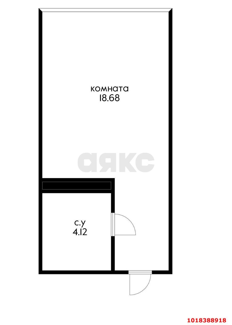 Фото №16: Студия 23&nbsp;м², 16/24&nbsp;эт. - Краснодар, Центральный внутригородской округ, мкр. Черёмушки, ул. Обрывная, 132/1к17