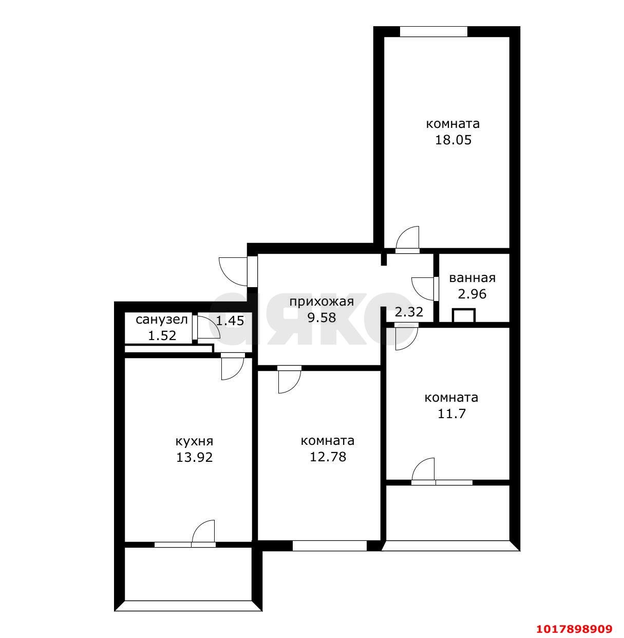 Фото №14: 3-комнатная квартира 80&nbsp;м², 4/16&nbsp;эт. - Краснодар, Карасунский внутригородской округ, мкр. Гидростроителей, ул. Парусная, 20/2