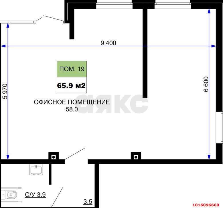 Фото №4: Торговое помещение 65&nbsp;м², 1/16&nbsp;эт. - Краснодар, Прикубанский внутригородской округ, мкр. жилой комплекс Дыхание, ул. Лётчика Позднякова, 2к19