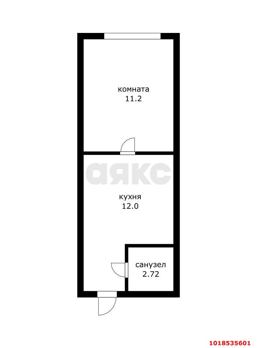 Фото №6: 1-комнатная квартира 25&nbsp;м², 1/9&nbsp;эт. - Краснодар, Карасунский внутригородской округ, мкр. Комсомольский, ул. Уральская, 190