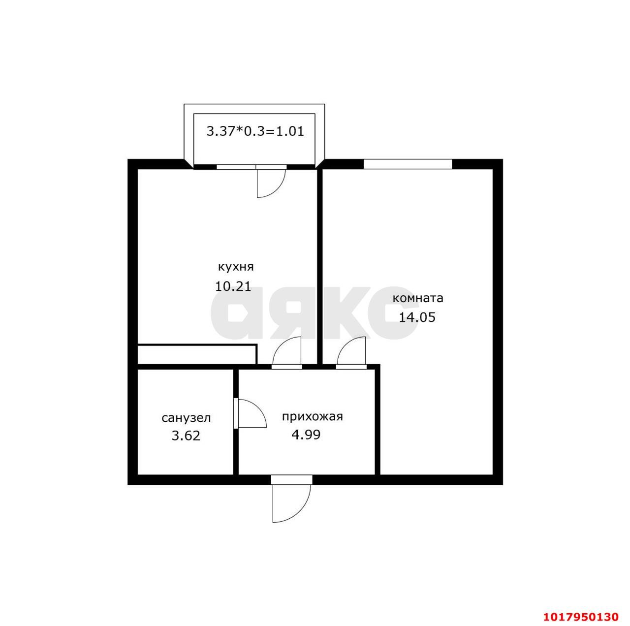 Фото №4: 1-комнатная квартира 33&nbsp;м², 2/17&nbsp;эт. - Краснодар, Прикубанский внутригородской округ, мкр. жилой комплекс Сармат, ул. Западный Обход, 65А