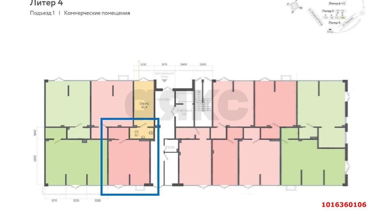 Фото №9: Торговое помещение 47&nbsp;м², 1/9&nbsp;эт. - Краснодар, Прикубанский внутригородской округ, мкр. жилой комплекс Друзья, ул. имени Генерала Брусилова, 28к4