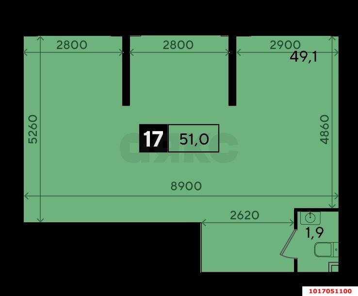 Фото №2: Торговое помещение 51&nbsp;м², 1/17&nbsp;эт. - Краснодар, Прикубанский внутригородской округ, мкр. жилой комплекс Самолёт-4, ул. Ивана Беличенко, 95